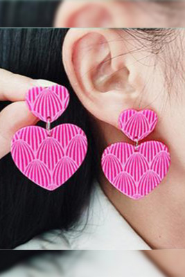 Striped Love Earrings MOQ 5pcs