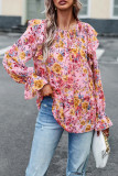 Ruffle Floral Print Blouse