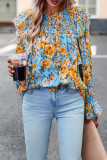 Ruffle Floral Print Blouse