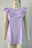 Plain Ruffles Tank Top