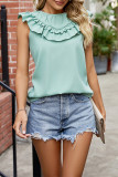 Plain Ruffles Tank Top