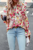 Ruffle Floral Print Blouse