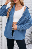 Washed Pockets Button Denim Shirt