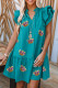 Green Mardi Gras Sequin Crown Tiered Ruffled Sleeve Mini Dress