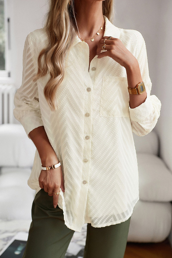 Plain Button Up Long Sleeves Shirt