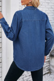 Washed Pockets Button Denim Shirt