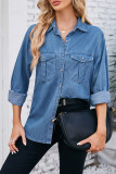 Washed Pockets Button Denim Shirt