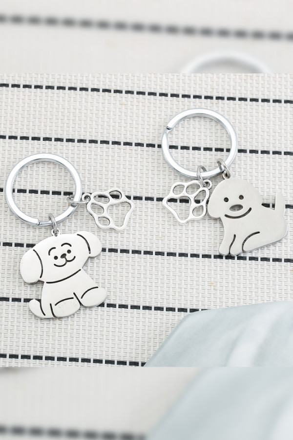 Dog Metal Keychain