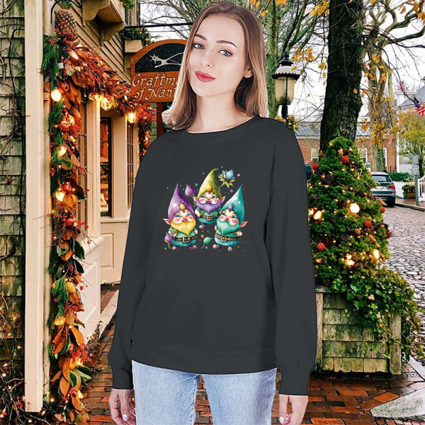 Mardi Gras Gnomes Long Sleeve Sweatshirts Women Boutique Wholesale