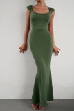 Square Neck Slim Bodycon Dress