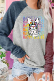 Retro Easter Bunny Reglan Long Sleeves Top