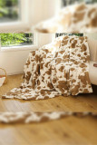 Leopard Cow Print Flannel Blanket MOQ 3pcs