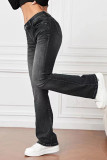 High Waist Distressed Flare Jeans