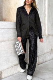Sequin Glitter Straight Pants