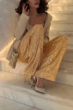 Sequin Glitter Straight Pants