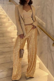 Sequin Glitter Straight Pants