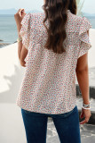 Frilled Ruffles Sleeves Floral Blouse