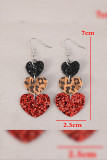 Valentine Leopard Glitter Heart Earrings