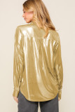 Gold Metallic Luster Chest Pocket Shirt