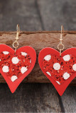 Valentine Glitter Heart PU Earrings