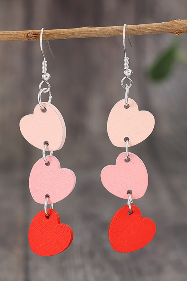 Valentine Heart Wooden Earrings