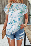 Ruffle Floral Short Sleeves Top