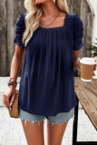 Square Neck Eyelet Smocked Top