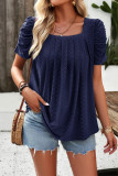 Square Neck Eyelet Smocked Top