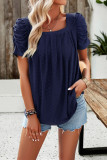 Square Neck Eyelet Smocked Top
