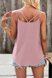 Zipper Eyelet Spaghetti Top