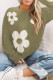 Multicolor Big Flower Pattern Knit Sweater