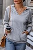 Grey Kangaroo Pockets Hoodie