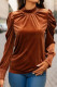Brown Puff Sleeves Velvet Top