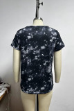Nope Not Today Tie Dye Print Short Sleeves Top