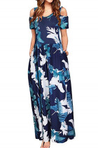 Cold Shoulder Floral Maxi Dress