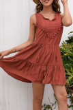 Sleeveless Plain Crochet Dress