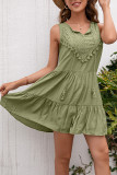 Sleeveless Plain Crochet Dress