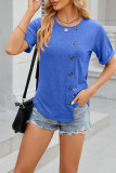Plain Side Button Jersey Top