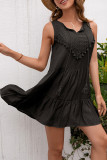 Sleeveless Plain Crochet Dress