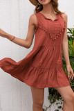 Sleeveless Plain Crochet Dress