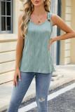 Plain Metal Hook Texture Tank Top