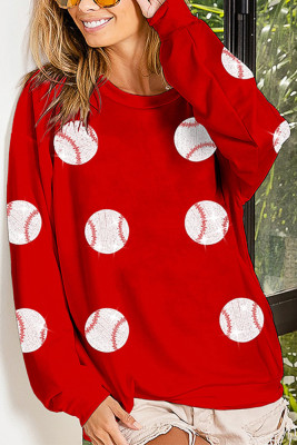 Baseball Sequin Patchwork Sweatshirt