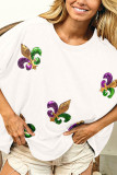 Mardi Gras Sequin Embroidery Top