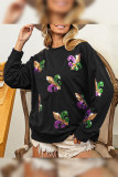 Mardi Gras Sequin Patchwork Sweatshirt