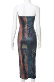 Off Shoulder Bodycon Printing Dress