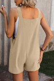 Plain Pockets Sleeveless Overall