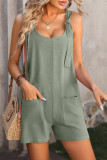 Plain Pockets Sleeveless Overall