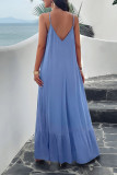 Plain V Neck Spaghetti Strap Maxi Dress