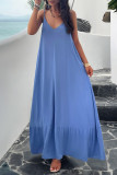 Plain V Neck Spaghetti Strap Maxi Dress
