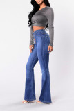 High Waist Distressed Flare Jeans